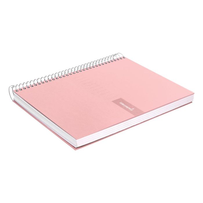 Cuaderno Espiral Liderpapel A4 Crafty Tapa Forrada 80H 90 gr Cuadro 4 mm Con Margen Color Rosa 6