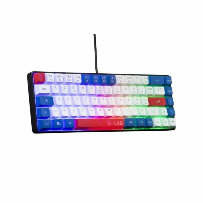 Teclado gaming - THE G-LAB - KEYZ-HYDRO-BWR/FR - 60% membrana 3 colores de teclas Azul-Blanco-Rojo 5