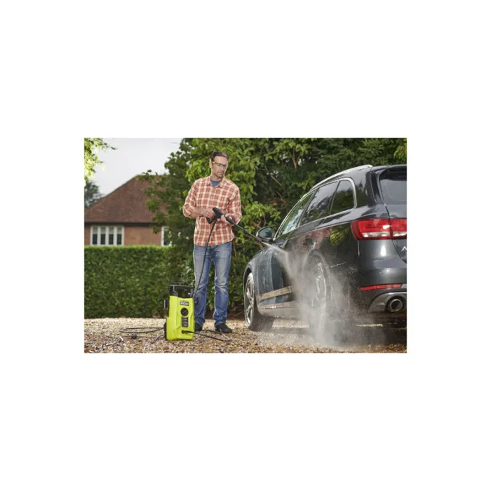 Ryobi RYO1691998329748 Hidrolimpiadora Alta Presión 1400W 110 Bares 390L Manguera 5m Lanza Vario Lanza Turbo Boquilla Detergente 0.35L 3