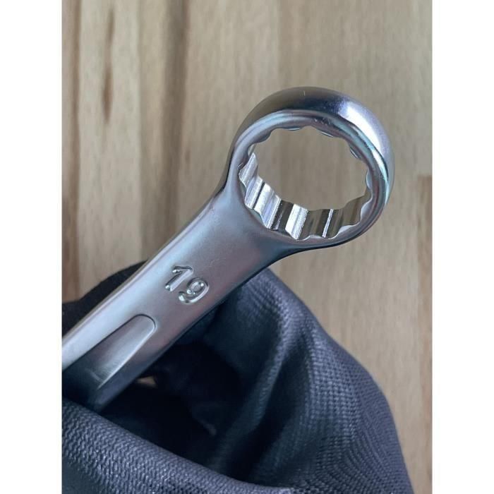Juego de llaves combinadas métricas de 9 piezas - KS TOOLS - 922.0043 - Llave de boca con trinquete en caja - 8 a 19 mm - Ángulo de horquilla de ojo inclinado 15° 3