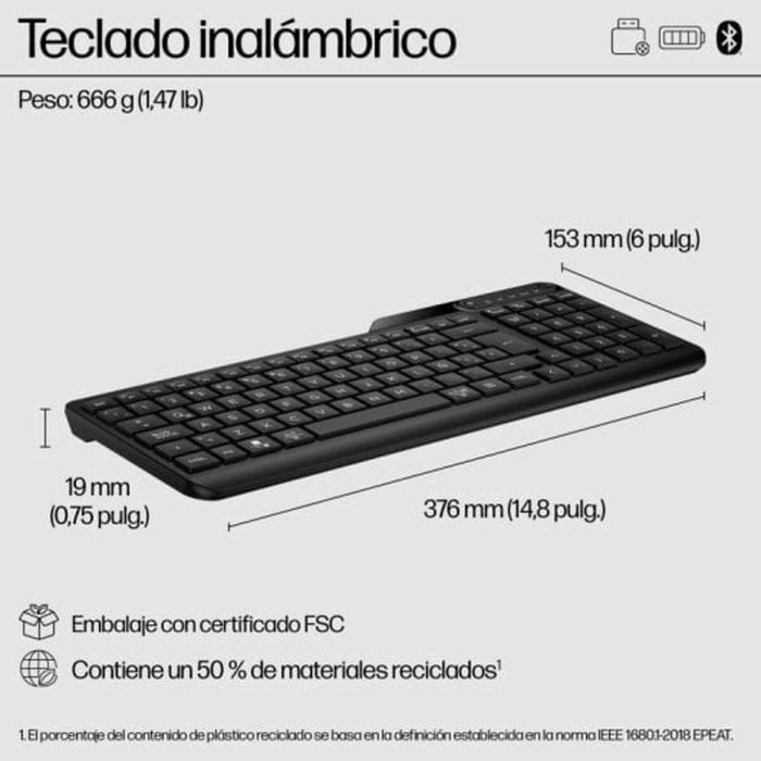 Teclado HP Negro Qwerty Español 2