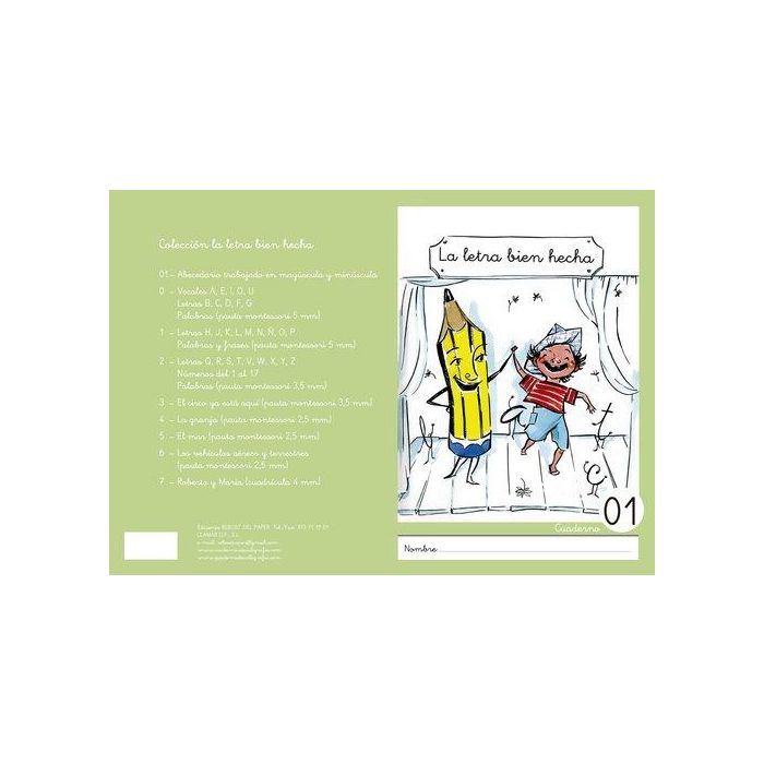 Cuaderno Rebost (Cas.) La Letra Bien Hecha Minusculas Nº 01 (Set de 5)