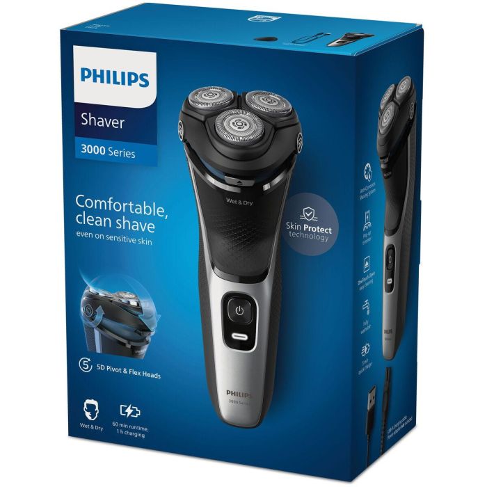 Philips S3143/00 Afeitadora Shaver Series 3000 Afeitado en seco y mojado con cabezales 5D, cuchillas PowerCut y 60 min de batería 1