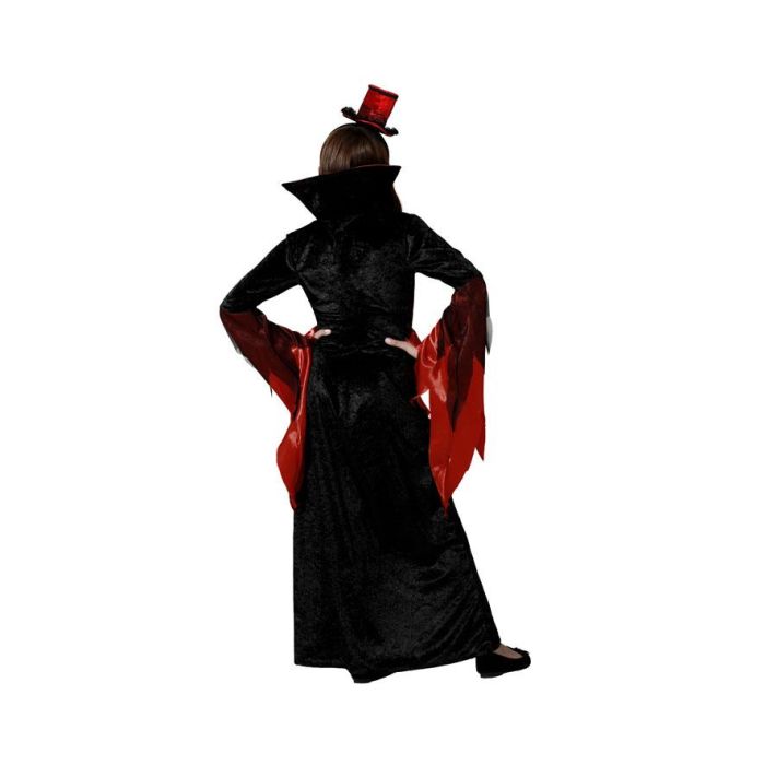 Disfraz de Vampiresa Negro para Niña con Vestido y Sombrero - Ideal para Halloween, Fiestas Temáticas (5-6 Años) 2