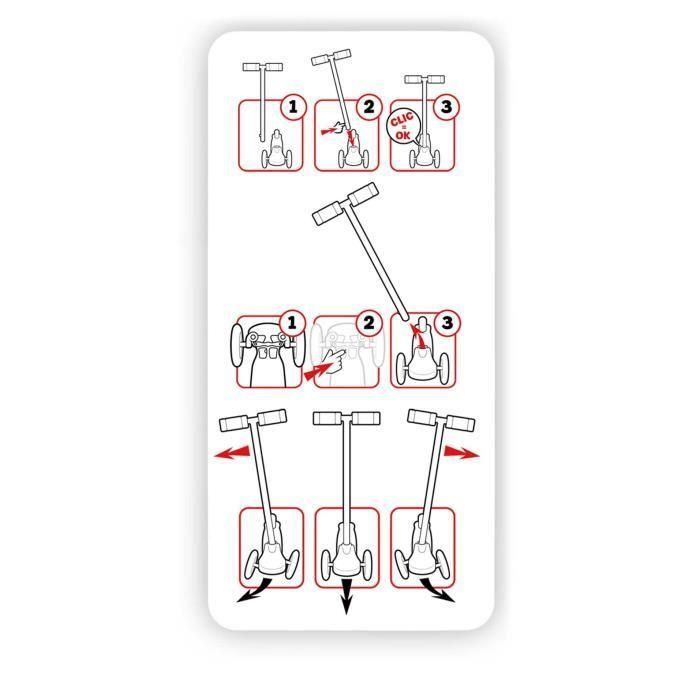 SKIDS CONTROL Scooter de dirección - Rosa - 3 ruedas 1 SKIDS CONTROL Scooter de dirección - Rosa - 3 ruedas 1