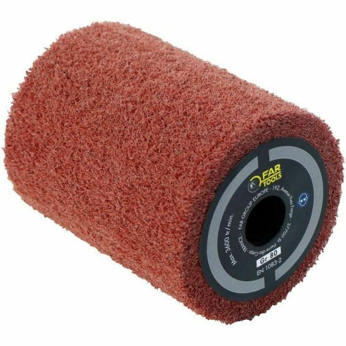 Fartools Cepillo Fibra Sintética Ø80mm L100mm para Lijar, Pulir, Satinar Madera y Metal