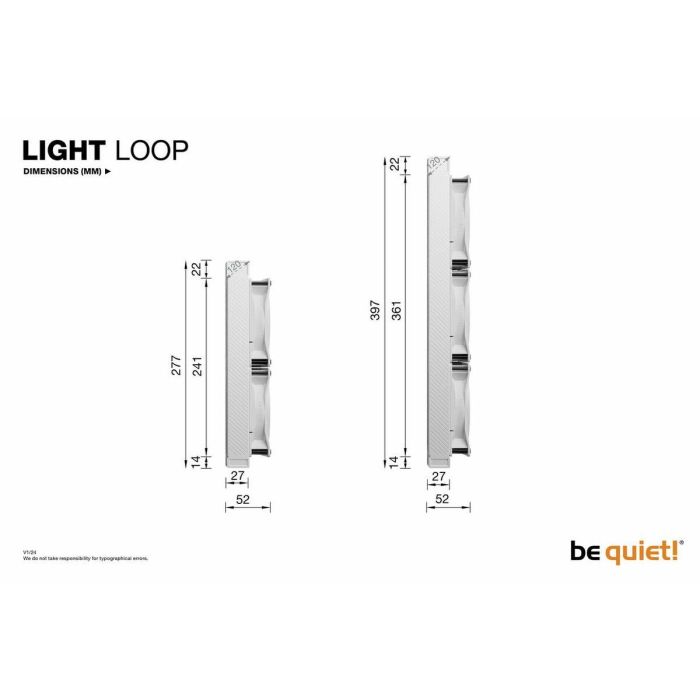 be quiet! LIGHT LOOP 360mm Refrigeración Líquida AIO ARGB Blanca para CPU Intel LGA1851/1700/1200 y AMD AM5/AM4 9