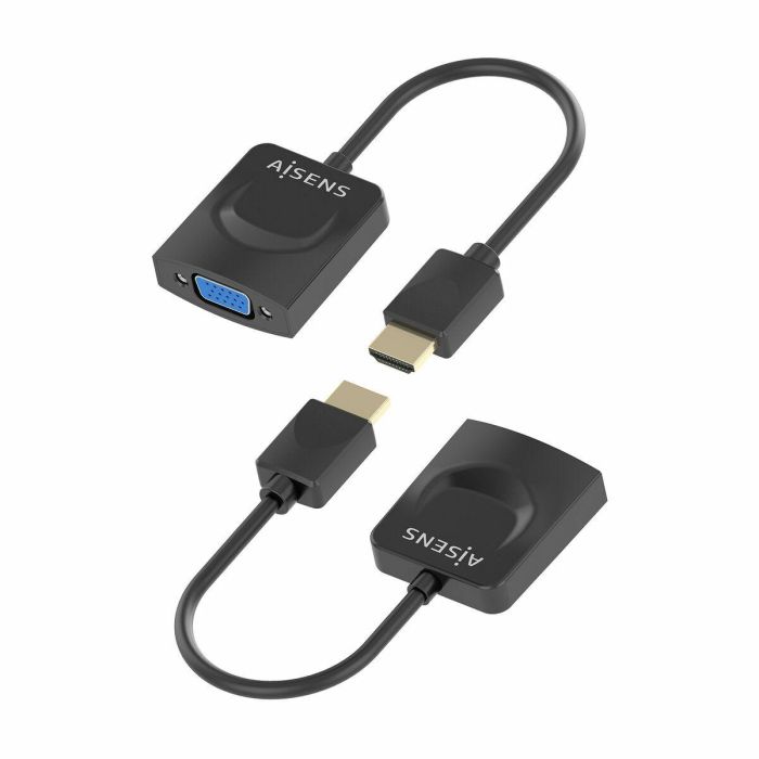 Adaptador HDMI a SVGA con Audio Aisens A122-0947 Negro 15 cm 2 Adaptador HDMI a SVGA con Audio Aisens A122-0947 Negro 15 cm 2
