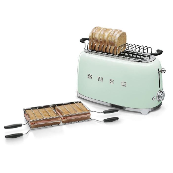 Smeg TSF02PGEU Tostadora de pan para 4 rebanadas, estilo años 50, verde pastel 1 Smeg TSF02PGEU Tostadora de pan para 4 rebanadas, estilo años 50, verde pastel 1