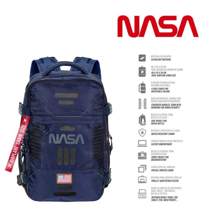 Mochila Mercury Viaje Cabina Avión 40x20x25cm Spaceship NASA Azul Oscuro 1