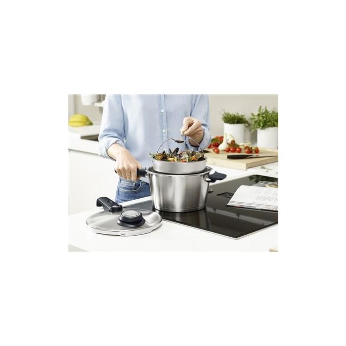 Vitavit® Premium Set Ollas A Presión 22Cm – 6,5L + 3,5L Cestillo + Trípode + Tapa FISSLER 622-412-13-090/0 13