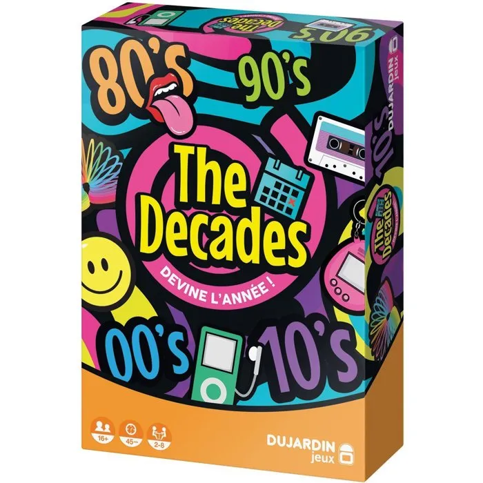 Dujardin Juego de Cartas Las Décadas - Juego atmosférico de viaje en el tiempo sobre aciertos de películas, música y deportes 1