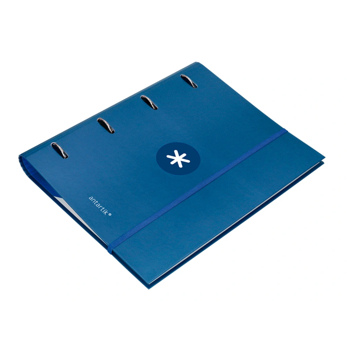 Antartik Carpeta con Recambio A4, 4 Anillas 40mm Redondas, Cuadro 5mm, 90gr, Azul Marino 7