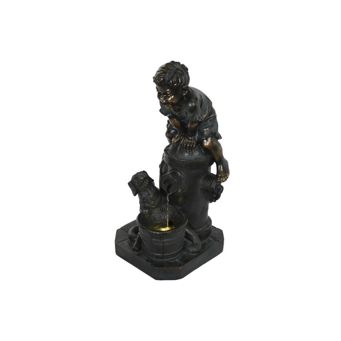 DKD Home Decor Fuente Terraza y Jardín Cobre Resina LED 47x47x88.5 cm