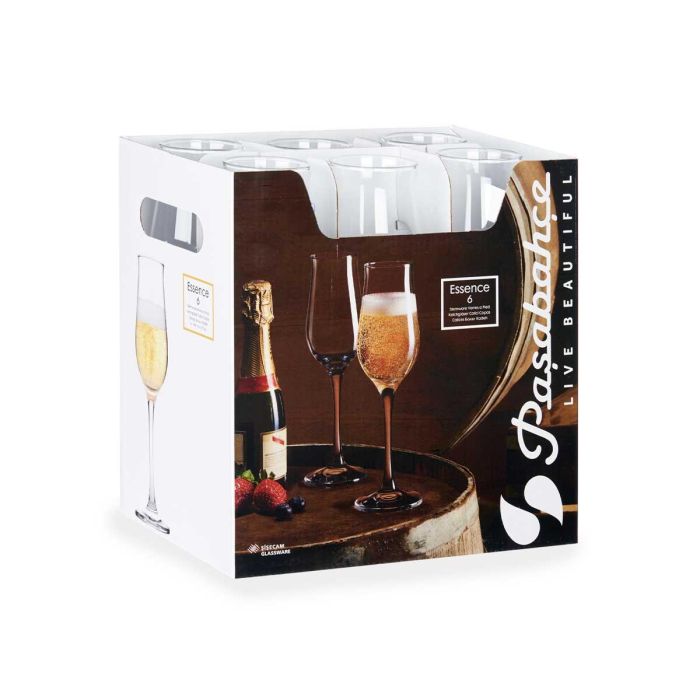 Pasabahce Copa Champan Wavy 190 ml Vidrio Transparente 6.8 x 22.5 x 6.8 cm (Set de 24) 2