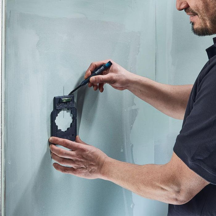 Wolfcraft 5975000 Plantilla para marcar y alinear, para medidas de 71 y 91 mm, obra en seco, instalación de cajas de enchufe e interruptores 3 Wolfcraft 5975000 Plantilla para marcar y alinear, para medidas de 71 y 91 mm, obra en seco, instalación de cajas de enchufe e interruptores 3