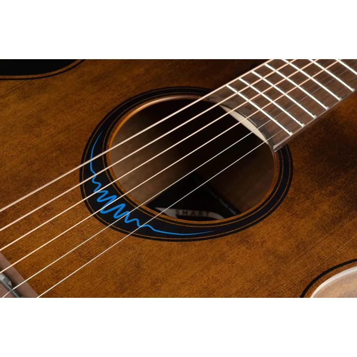 LAG Guitarra Acústica Travel A/E Blue Wave 1 Electroacústica Folk Cedro Rojo Macizo Color Marrón Natural Acabado Satinado 8