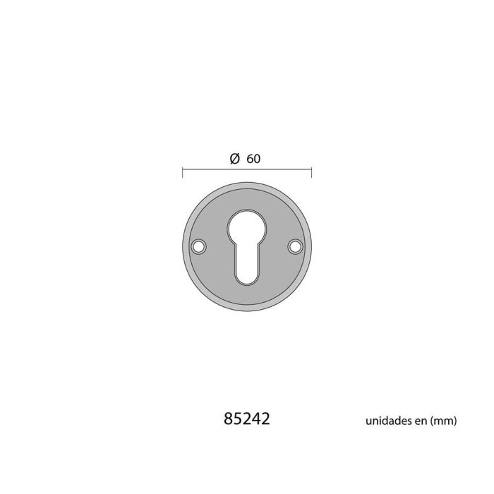 Bocallave redondo ø60mm europ. inox 2 Bocallave redondo ø60mm europ. inox 2