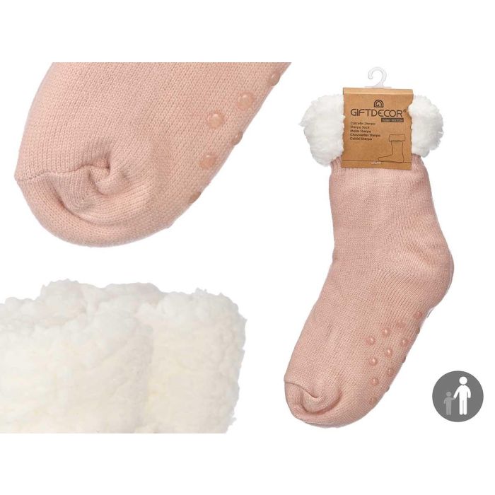 Calcetin Sherpa Adulto Rosa Claro Giftdecor 21X39CM (12 Unidades) Calcetin Sherpa Adulto Rosa Claro Giftdecor 21X39CM (12 Unidades)