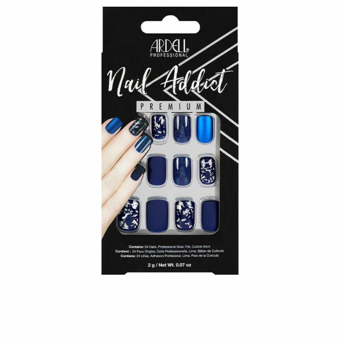 Ardell Nail Addict Uñas Postizas Matte Blue para Manicura Sofisticada - Diseño Exclusivo y Acabado Lujoso - Cruelty Free 1 unidad