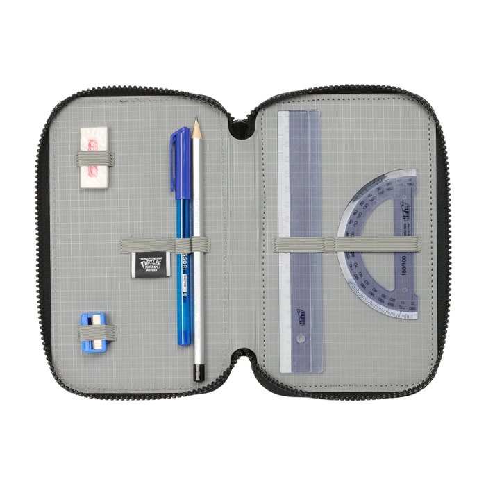 Plumier Triple Teenage Mutant Ninja Turtles Negro Gris 12,5 x 19,5 x 5,5 cm 36 Piezas 3