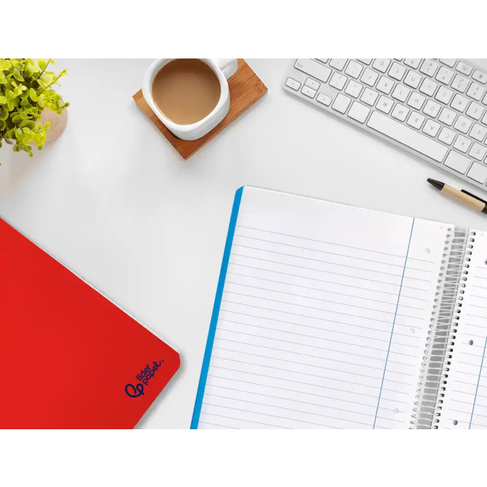 Liderpapel Micro Smart Cuaderno Espiral A4 Tapa Blanda 80 Hojas 75gr 7mm Doble Margen 4 Taladros Colores 8