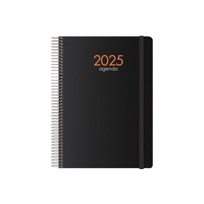 Dohe Agenda Anual Syncro Espiral 15x21 cm D-P Cierre C-Goma Pp Negro 2025 Dohe Agenda Anual Syncro Espiral 15x21 cm D-P Cierre C-Goma Pp Negro 2025