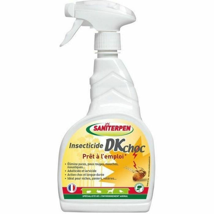 Saniterpen DK Insecticida para Insectos Voladores y Rastreros en Hábitat de Animales Domésticos, Doble Acción, 8 Semanas, 750 ml
