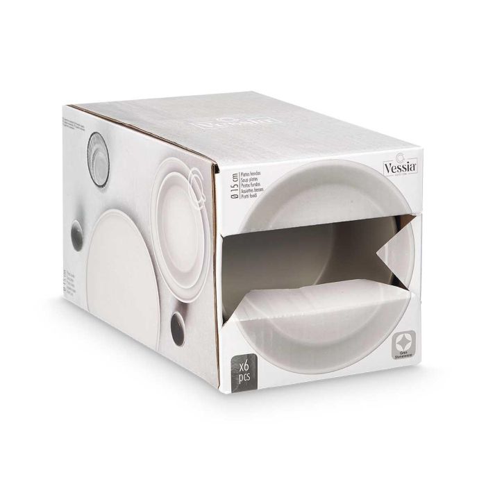 Plato Hondo 15 Cm Liso Gris Vessia (24 Unidades) 1 Plato Hondo 15 Cm Liso Gris Vessia (24 Unidades) 1