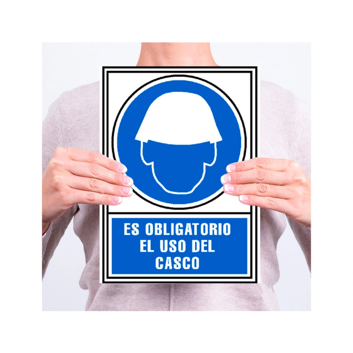Archivo 2000 Pictograma Obligatorio Uso de Casco PVC Azul Luminiscente 210x297 mm 2