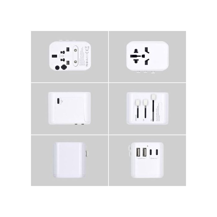 Ewent Enchufe Universal EW1470 con 2 Puertos USB y 3 Tipo-C, Compatible con EU/USA/UK/AUS 1 Ewent Enchufe Universal EW1470 con 2 Puertos USB y 3 Tipo-C, Compatible con EU/USA/UK/AUS 1