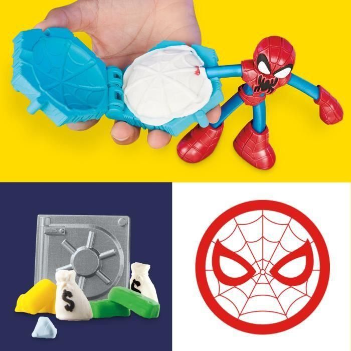 Set Play-Doh Spider-Man, Slash Attack con 2 figuras flexibles, 7 accesorios y plastilina, 4 años, Marvel 5