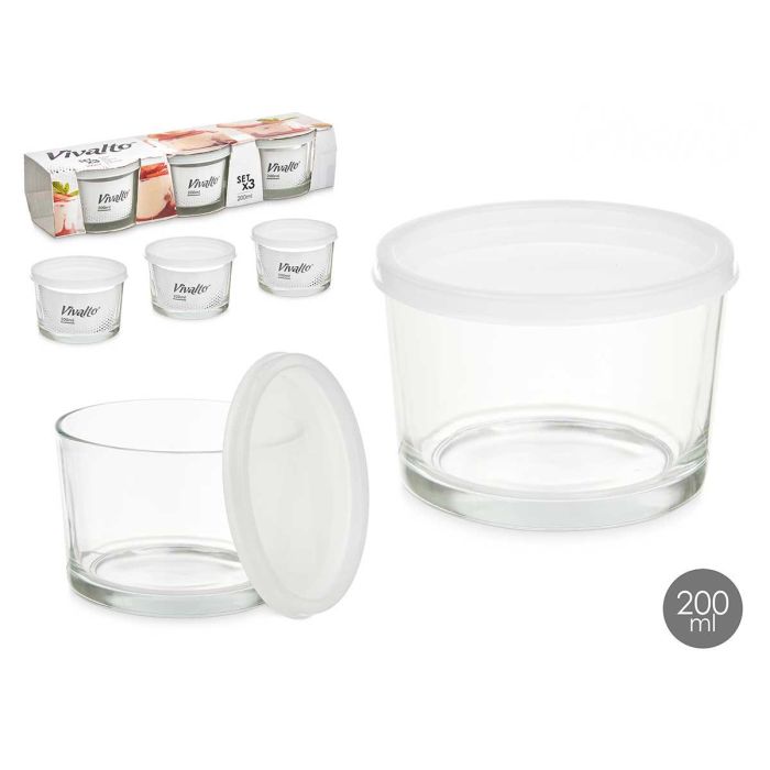 Set 3 Fiambreras de Vidrio 200 ml Vivalto - 29x7x9 cm, Transparente, Apto Lavavajillas (12 Unidades) Set 3 Fiambreras de Vidrio 200 ml Vivalto - 29x7x9 cm, Transparente, Apto Lavavajillas (12 Unidades)