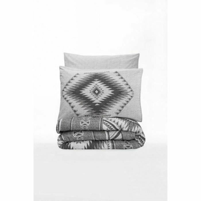 ASI8683742885849 Juego de Cama - 1 Funda Nórdica 220x240 cm + 2 Fundas de Almohada 60x60 cm - 100% Algodón - Antracita 2