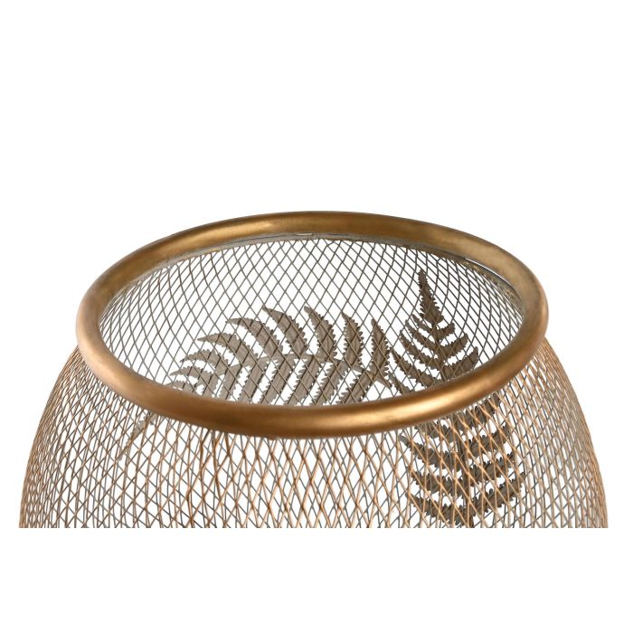 DKD Home Decor Lámpara Sobremesa Shabby Dorado Marron Metal Madera 33 x 51 x 33 cm 2