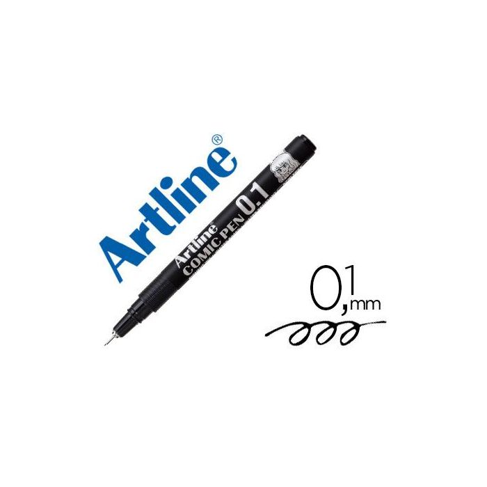 Rotulador Artline Calibrado Micrometrico Negro Comic Pen Ek-281 Punta Poliacetal 0,1 mm Resistente Al Agua 12 unidades