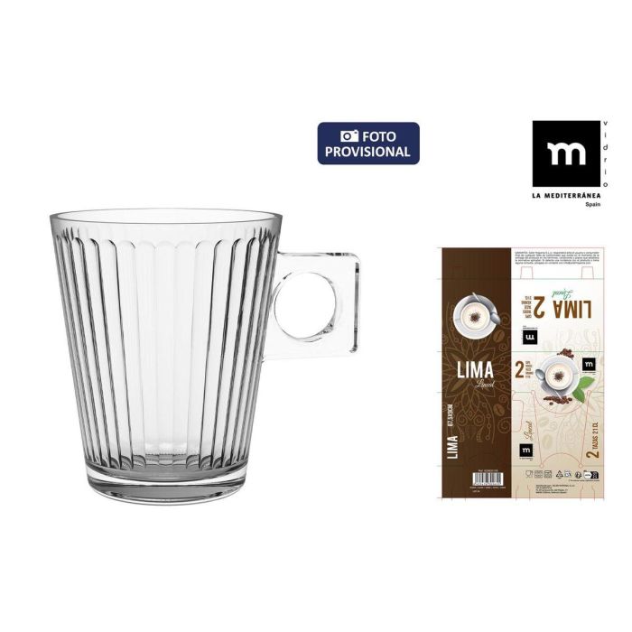 Juego de Tazas La Mediterránea Lima lineal 2 Piezas (36 Unidades) 5 Juego de Tazas La Mediterránea Lima lineal 2 Piezas (36 Unidades) 5