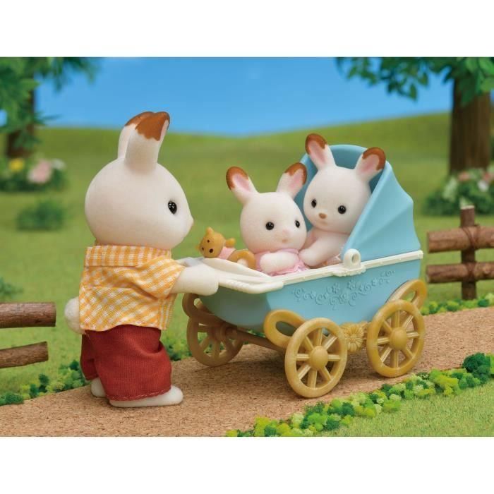 Sylvanian Families - 5432 - Chocolate Bunny Twins and Double Stroller - Muebles 3 Sylvanian Families - 5432 - Chocolate Bunny Twins and Double Stroller - Muebles 3