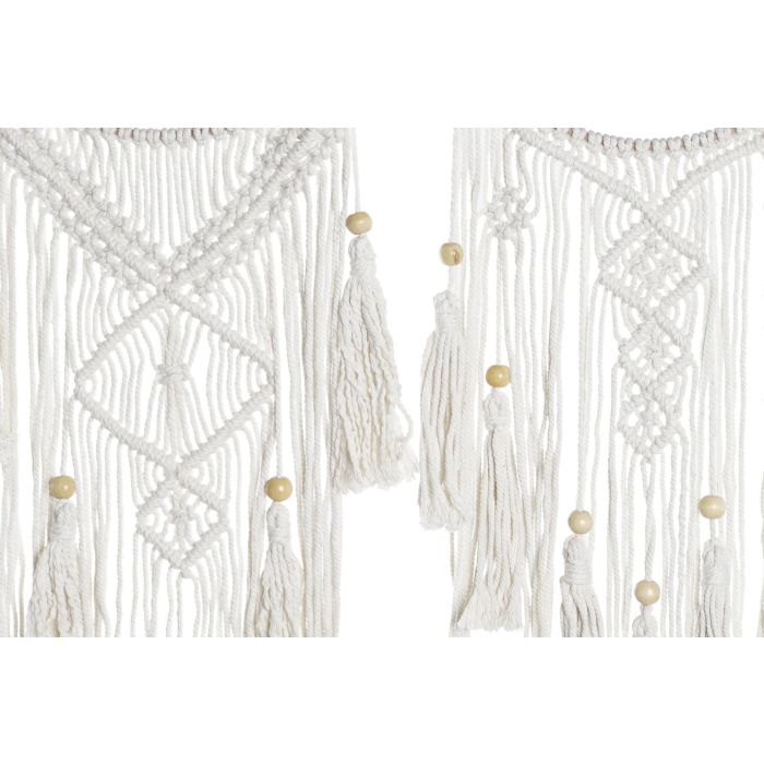 Decoracion Colgante Boho DKD Home Decor Blanco Marron 1 x 93 x 25 cm (2 Unidades) 1 Decoracion Colgante Boho DKD Home Decor Blanco Marron 1 x 93 x 25 cm (2 Unidades) 1