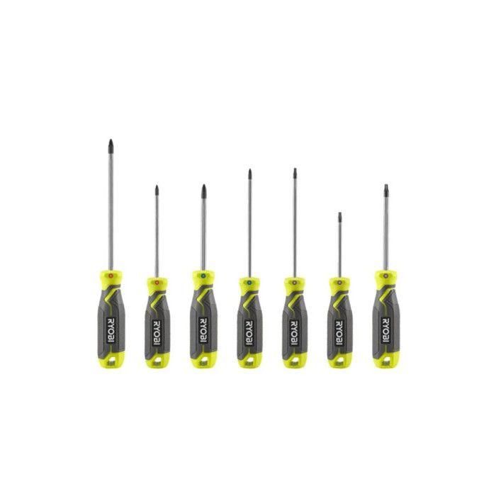 Ryobi RHSDS7PC Juego de 7 destornilladores magnéticos
