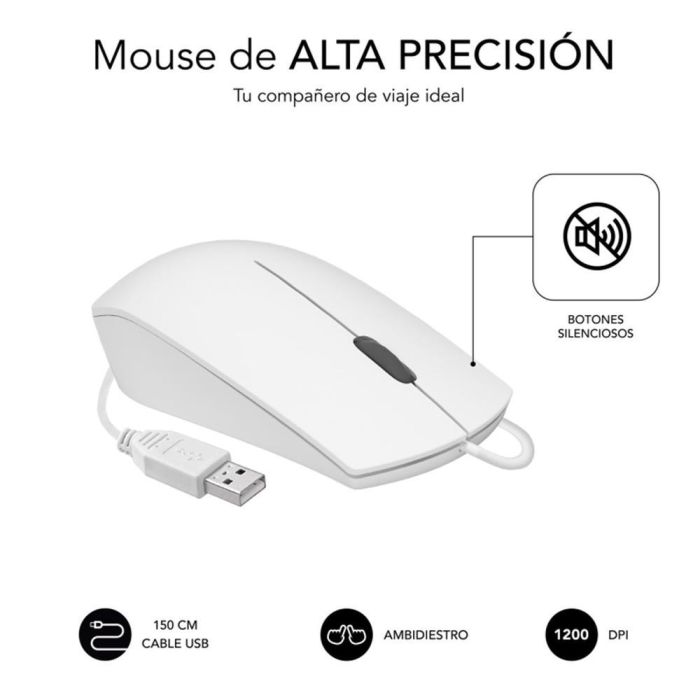 SUBBLIM Combo Business Slim Silencioso con cable USB Blanco 2 SUBBLIM Combo Business Slim Silencioso con cable USB Blanco 2