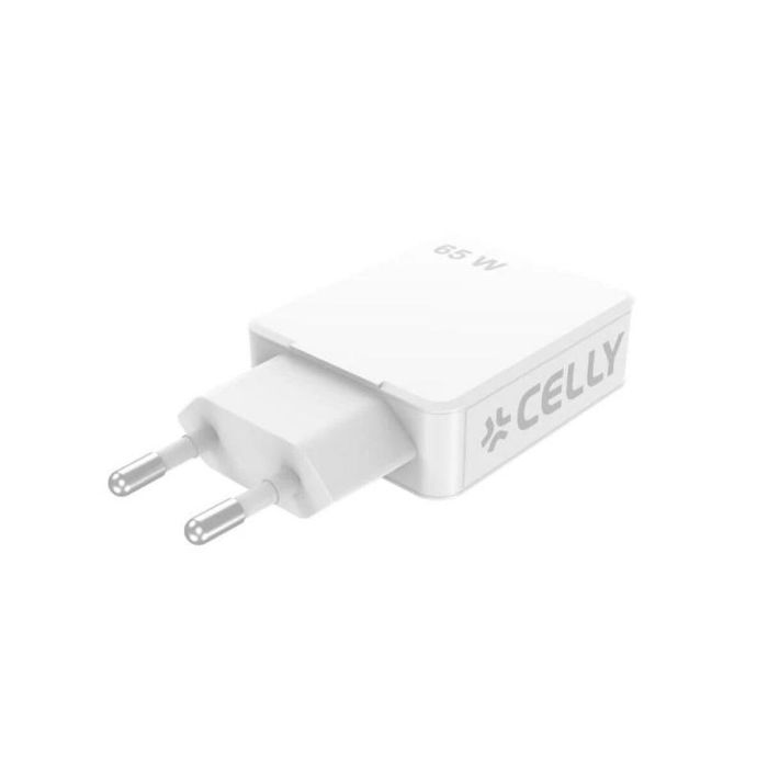Cargador de Pared Celly SLIMTC2C65WWH 2 Cargador de Pared Celly SLIMTC2C65WWH 2