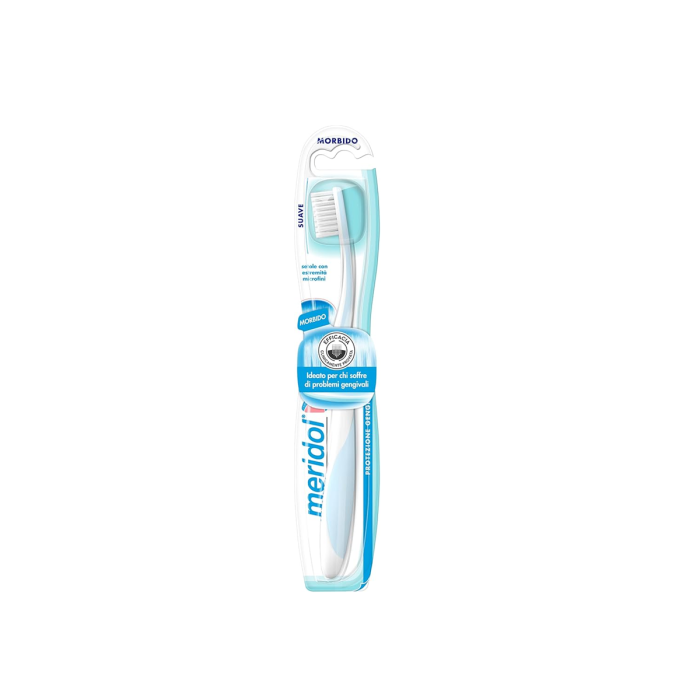 Meridol Gum Protecting Toothbrush Soft Bristles With Fine Tips And Tapered Threads Ergonomic Handle 1 Ud
