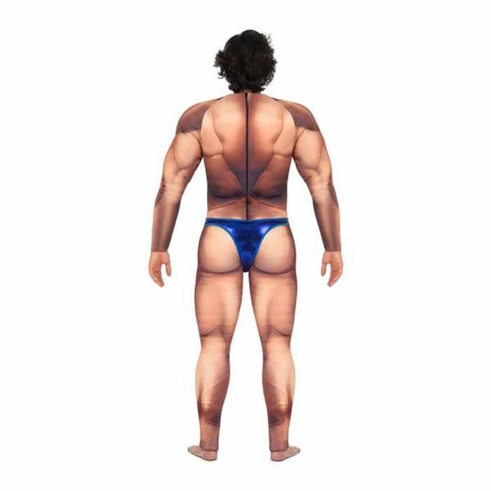 Disfraz culturista mono con relleno, bañador y placa de concursante talla one size 6 Disfraz culturista mono con relleno, bañador y placa de concursante talla one size 6