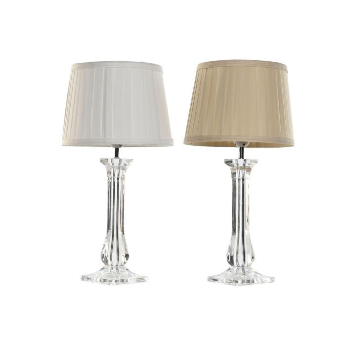 DKD Home Decor Lámpara de Sobremesa Tradicional Blanco Beige 25x25x50 cm E27 60W Metal Acrílico (2 Unidades) 0 DKD Home Decor Lámpara de Sobremesa Tradicional Blanco Beige 25x25x50 cm E27 60W Metal Acrílico (2 Unidades) 0