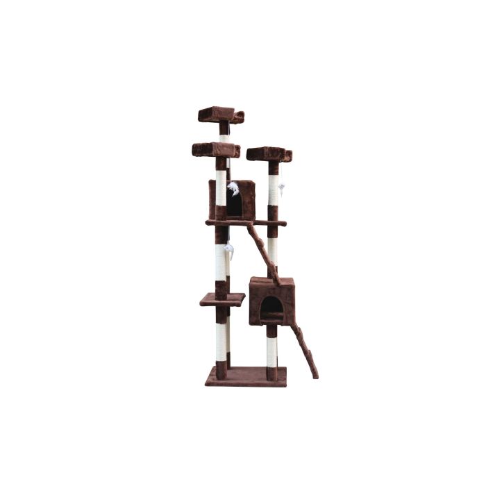 Gloria Árbol Rascador Gatos Nilo para Varios Gatos con Postes Sisal, 2 Cuevas, Múltiples Alturas, Marrón 50x50x170 cm 1 Gloria Árbol Rascador Gatos Nilo para Varios Gatos con Postes Sisal, 2 Cuevas, Múltiples Alturas, Marrón 50x50x170 cm 1