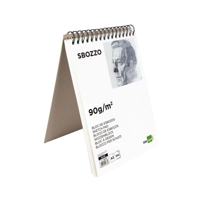 Bloc Dibujo Liderpapel Esbozos Espiral A3 297x420 mm 100 Hojas 90 gr-M2 Sin Recuadro 6