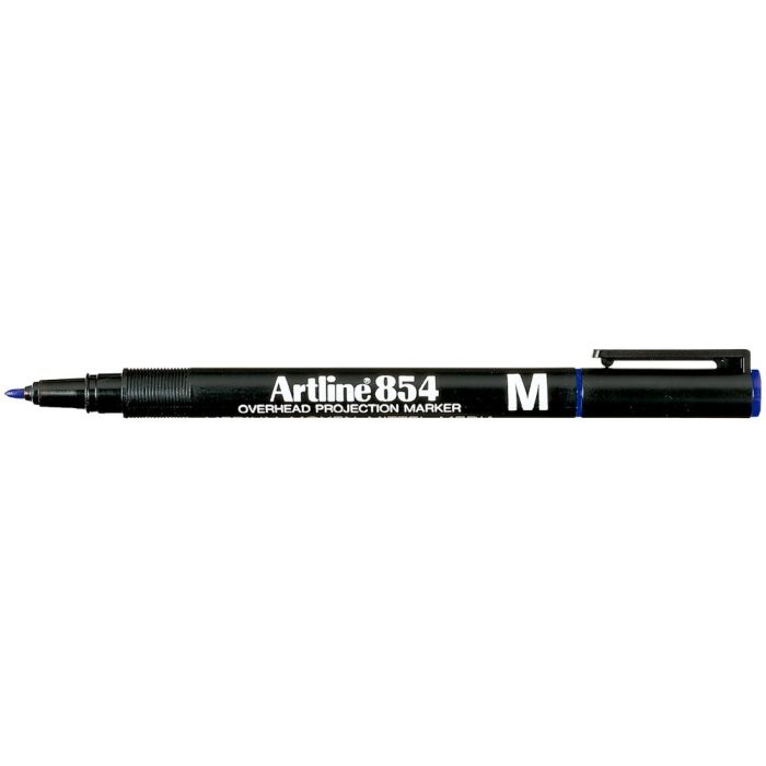 Rotulador Artline Retroproyeccion Punta Fibra Permanente Ek-854 Azul -Punta Redonda 1 mm 12 unidades 1