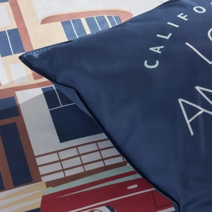 Today Juego de Cama para 2 Personas 240x220 cm Algodón Estampado Los Ángeles Azul 3