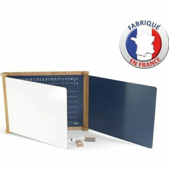 Jeujura Pizarra Mural Tríptico de Madera Roble Teñido 59x46 cm con 3 Paneles para Tiza y Rotulador Borrable en Seco 1 Jeujura Pizarra Mural Tríptico de Madera Roble Teñido 59x46 cm con 3 Paneles para Tiza y Rotulador Borrable en Seco 1